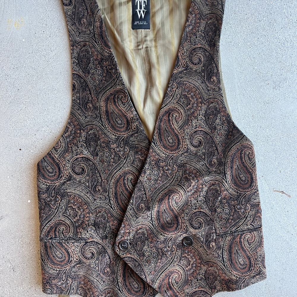 Men’s Women’s Paisley Patterned Corduroy Vest